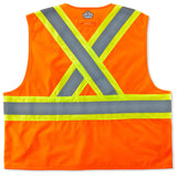 Ergodyne 26183 GloWear 8235ZX Type R Class 2 Two-Tone X-Back Vest, Small/Medium, HV Orange