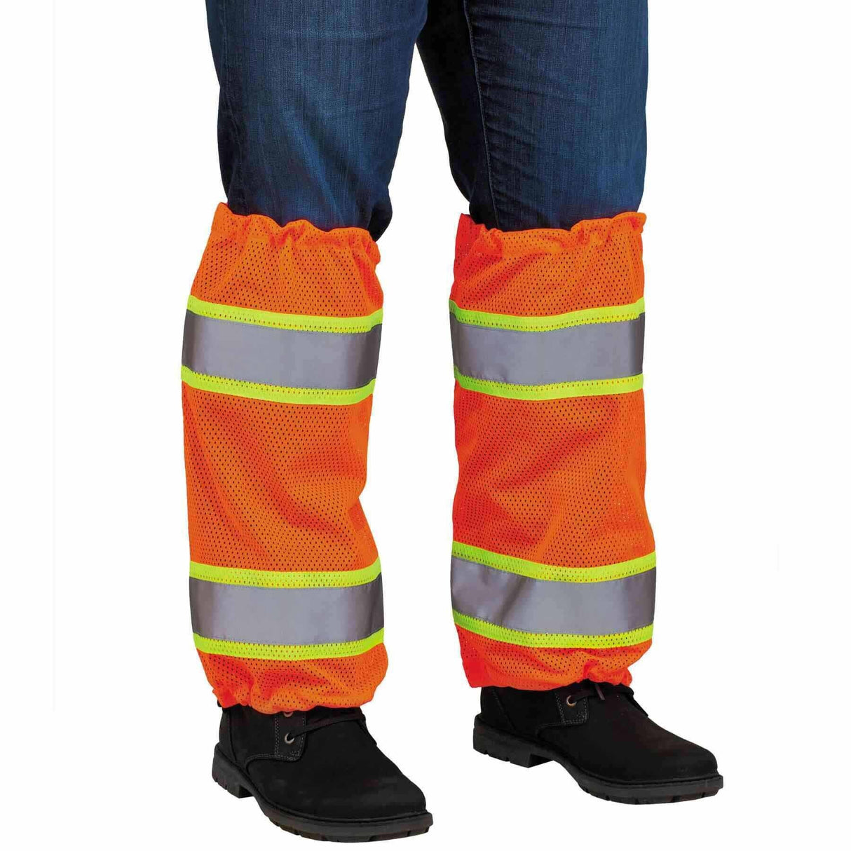 Ergodyne 29091 8009  Orange Class E Two-Tone Mesh Leg Gaiters - 2