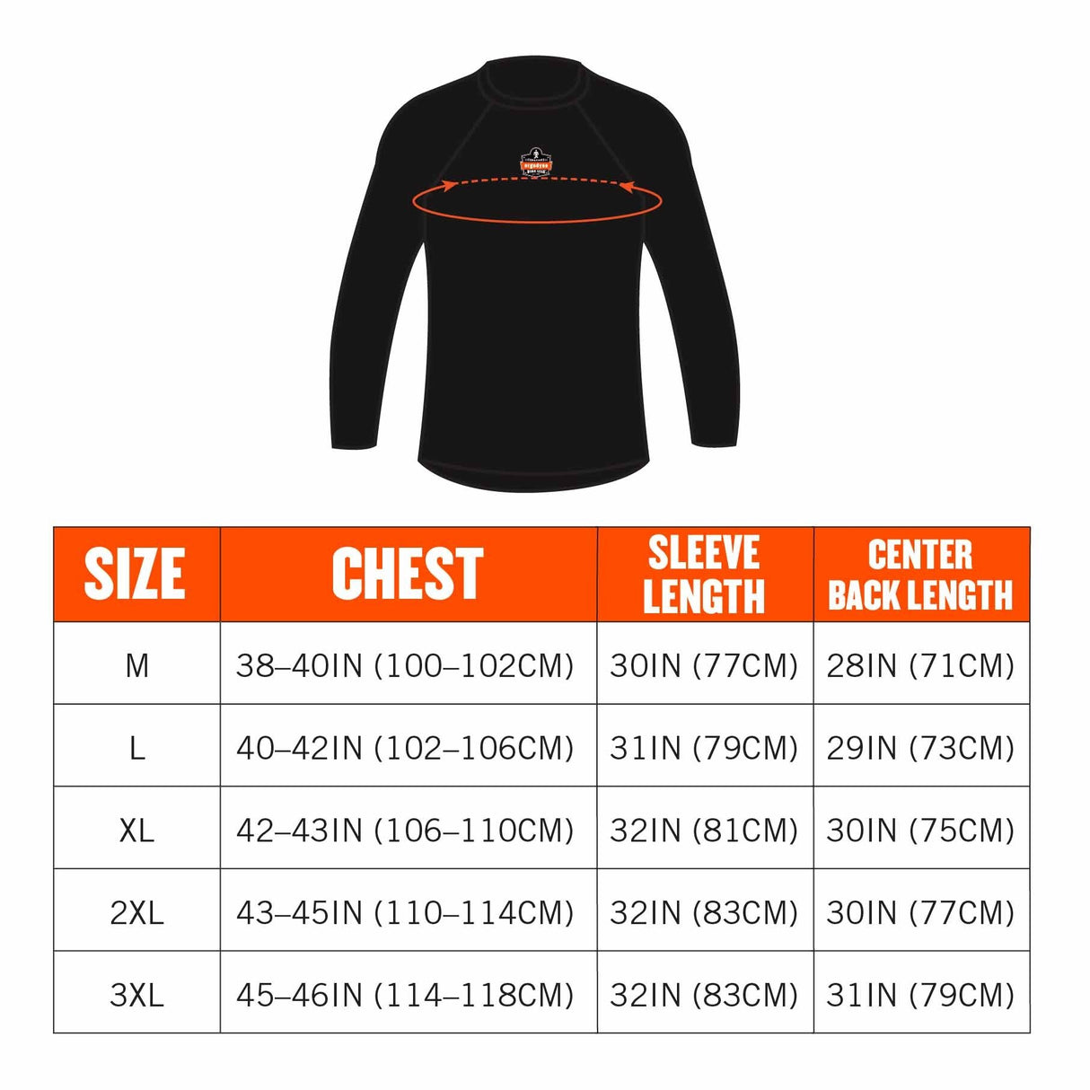 Ergodyne 40235 6436 XL Black Long Sleeve Lightweight Base Layer Shirt - 8