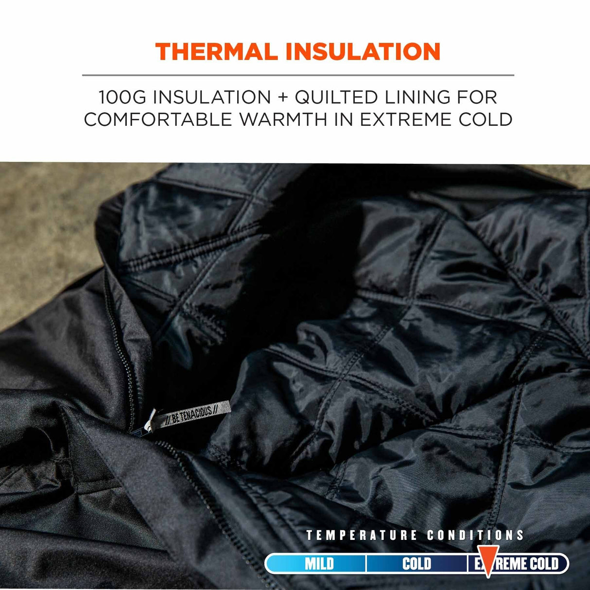 Ergodyne 41224 6472 L Black Thermal Bib - 300D Oxford Shell - 5