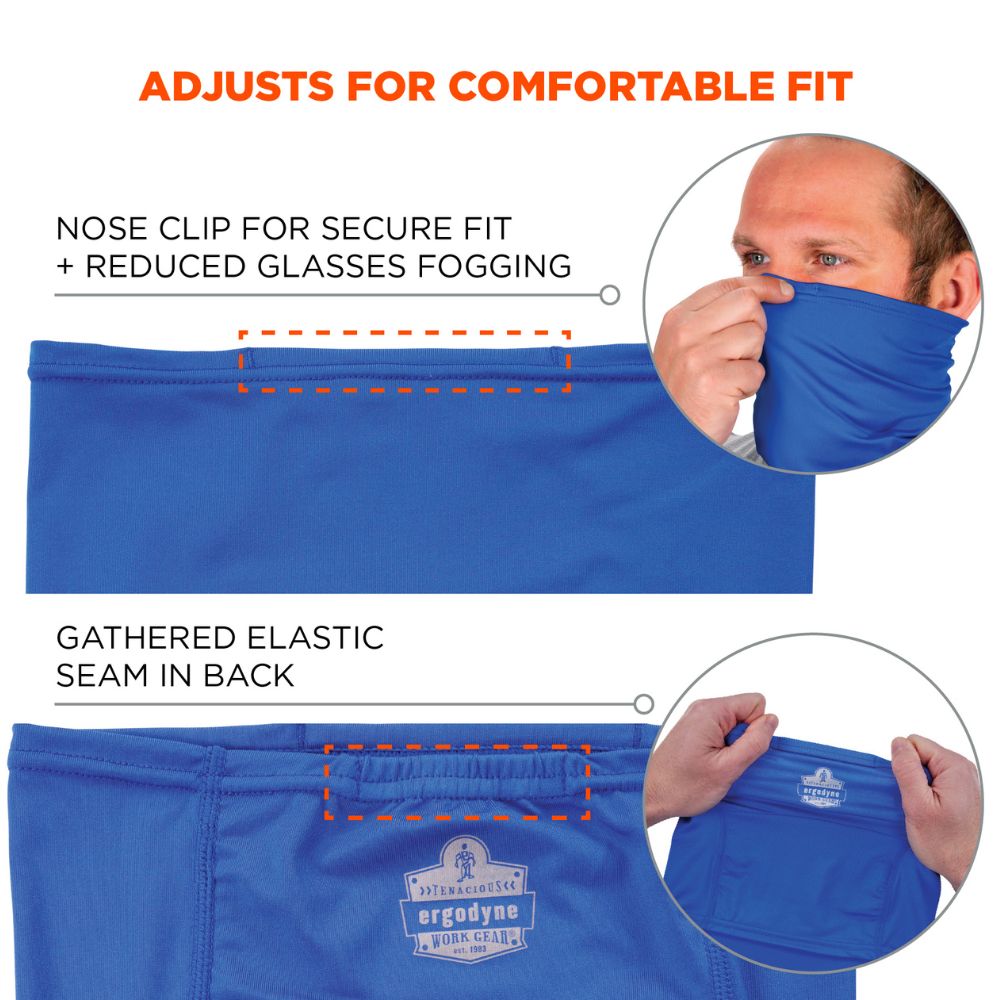 Ergodyne 42133 #6483 S/M Blue Cooling Neck Gaiter Bandana Pocket - 5