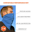 Ergodyne 42135 #6482 S/M Blue Cooling Neck Gaiter Bandana Pocket Kit - 2