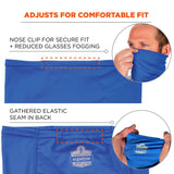 Ergodyne 42135 #6482 S/M Blue Cooling Neck Gaiter Bandana Pocket Kit - 5