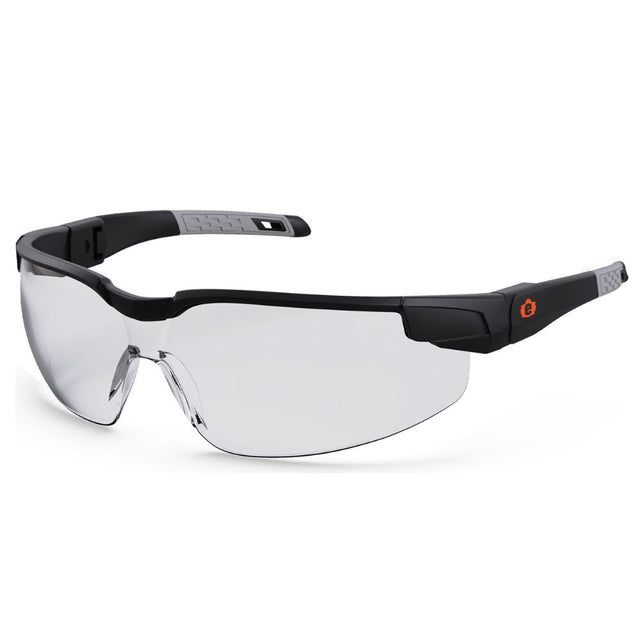 Ergodyne 50060 DELLENGER Clear Lens Matte Black Safety Glasses Adjustable Temples