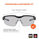 Ergodyne 50064 DELLENGER In/Outdoor Lens Matte Black Safety Glasses Adjustable Temples - 2