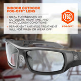 Ergodyne 50483 ODIN Anti-Fog In/Outdoor Lens Matte Black Safety Glasses - 7