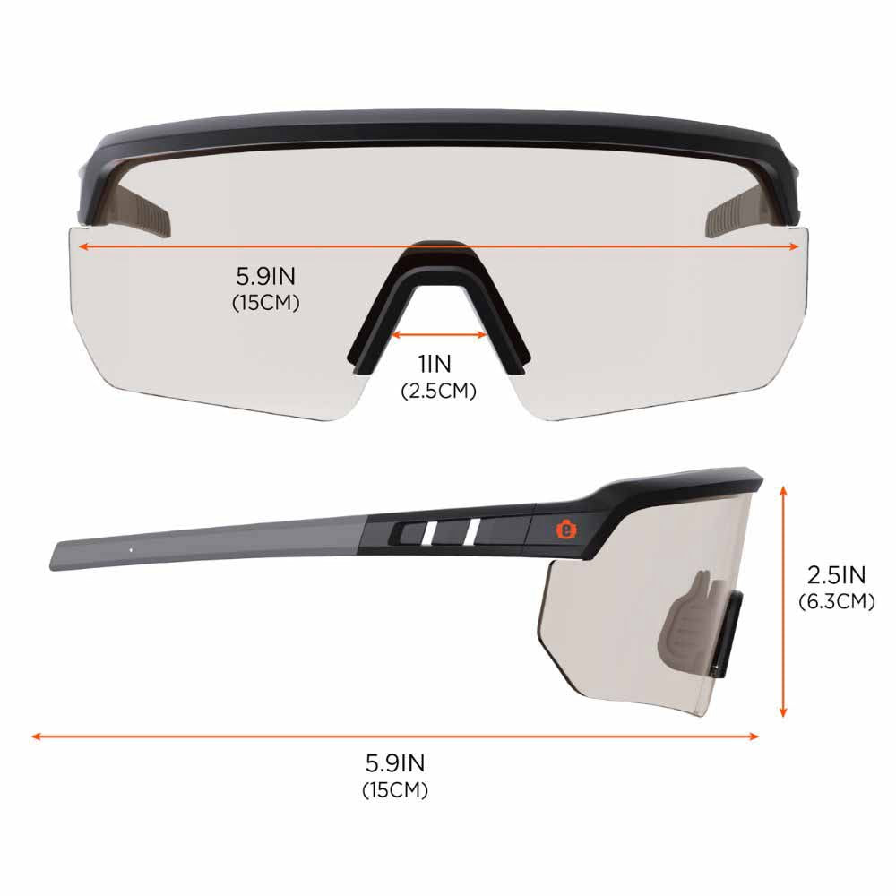 Ergodyne 55003 AEGIR Matte Black Frame In/Outdoor Lens Safety Glasses Sunglasses - 10