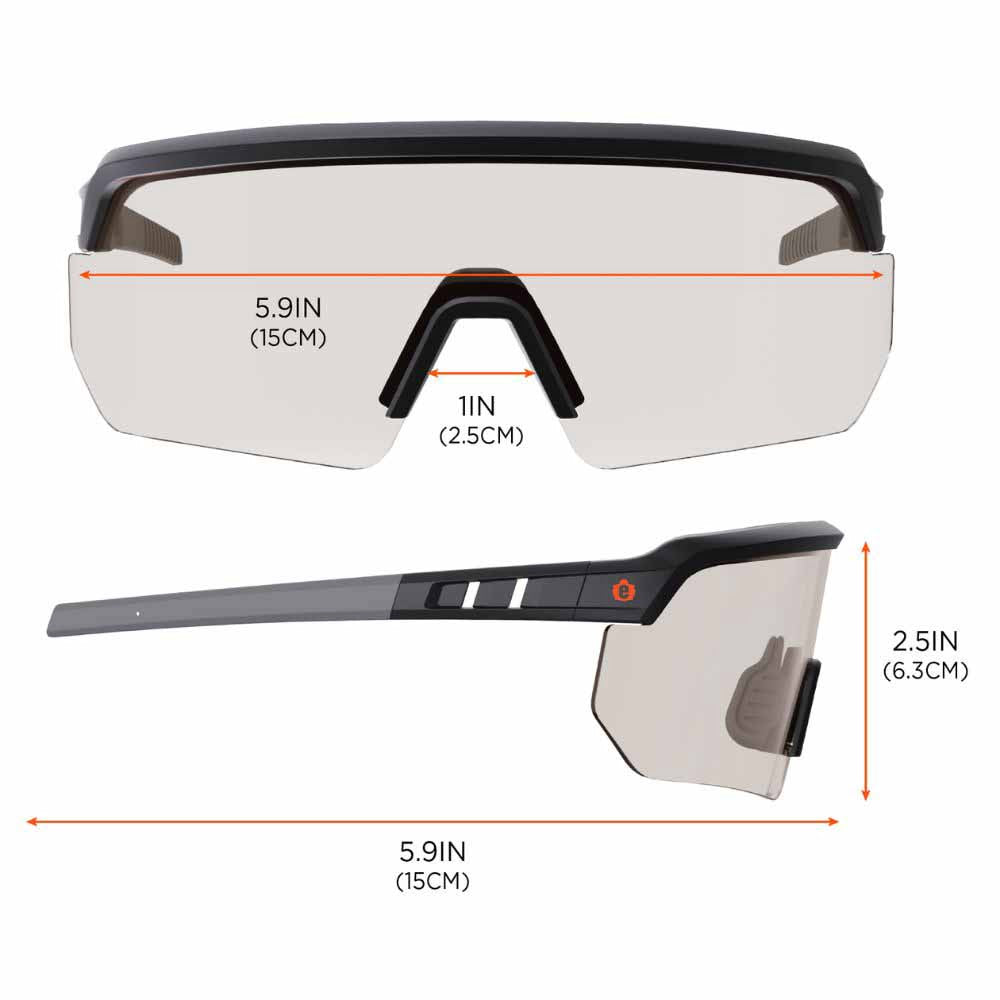 Ergodyne 55004 AEGIR-AFAS Matte Black Frame In/Outdoor Lens AFAS Safety Glasses - 11