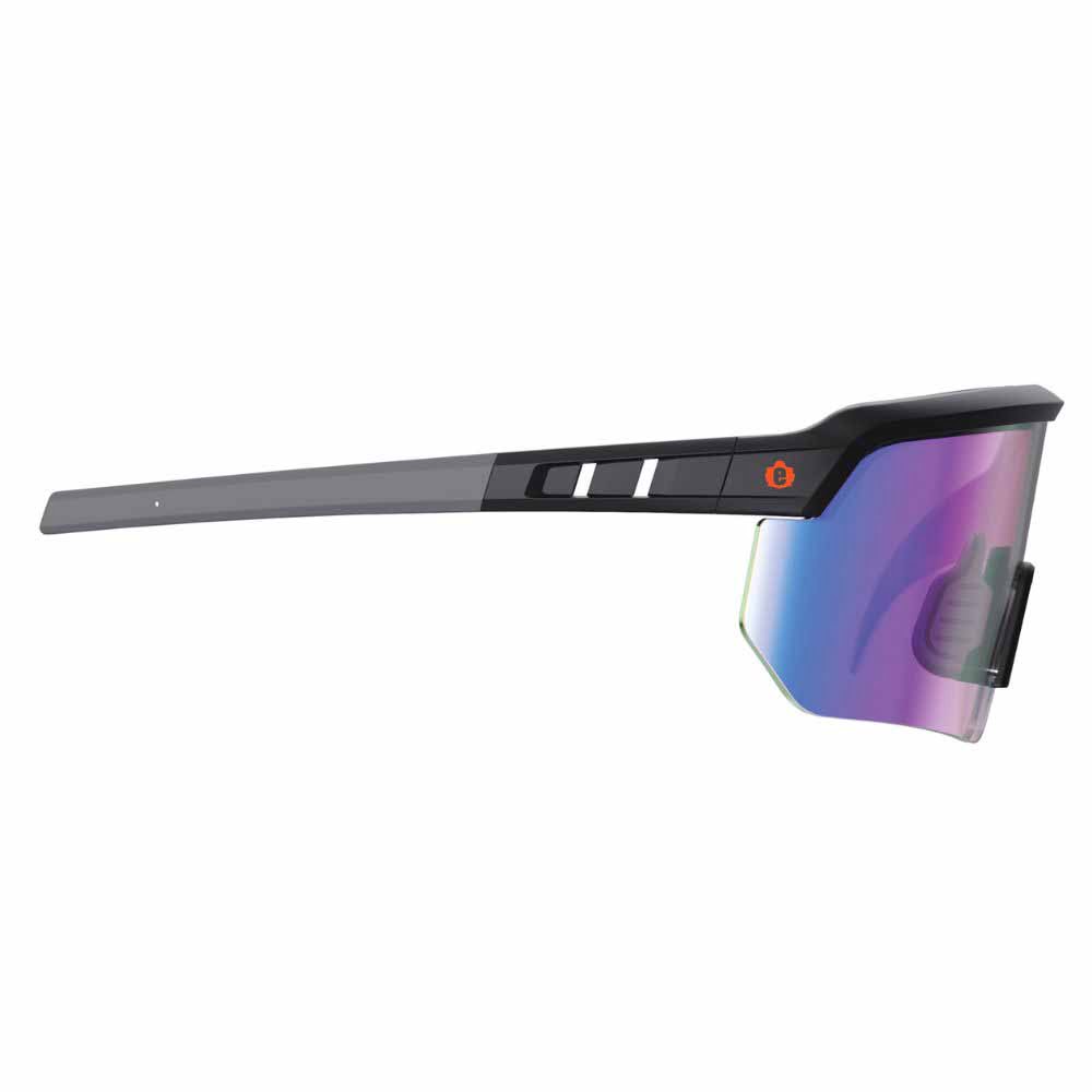 Ergodyne 55007 AEGIR-MI Matte Black Frame Blue Mirror Lens Safety Glasses - 10