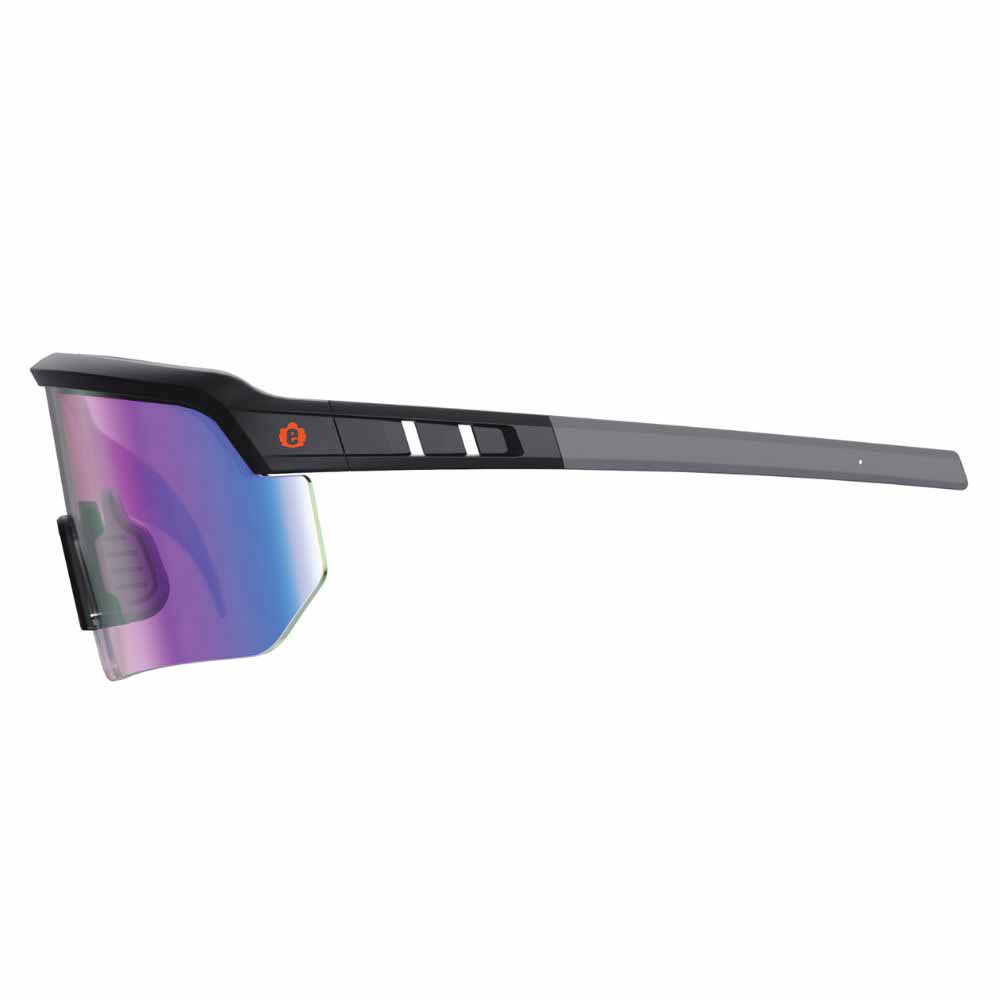 Ergodyne 55007 AEGIR-MI Matte Black Frame Blue Mirror Lens Safety Glasses - 11