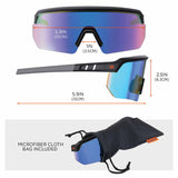 Ergodyne 55008 AEGIR-AFASM Matte Black Frame Blue Mirror Lens Anti Scratch Anti Fog Safety Glasses - 13