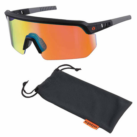 Ergodyne 55009 AEGIR-MI Matte Black Frame Orange Mirror Lens Safety Glasses