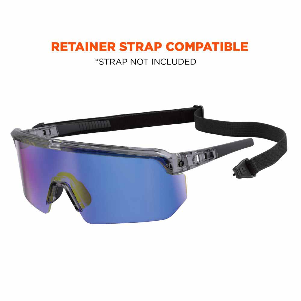 Ergodyne 55011 AEGIR-MI Clear Smoke Frame Blue Mirror Lens Safety Glasses - 4