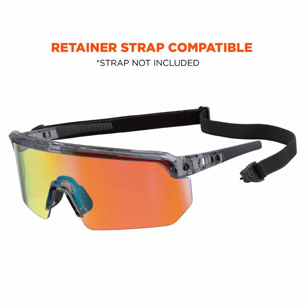 Ergodyne 55013 AEGIR-MI Clear Smoke Frame Orange Mirror Lens Safety Glasses - 4