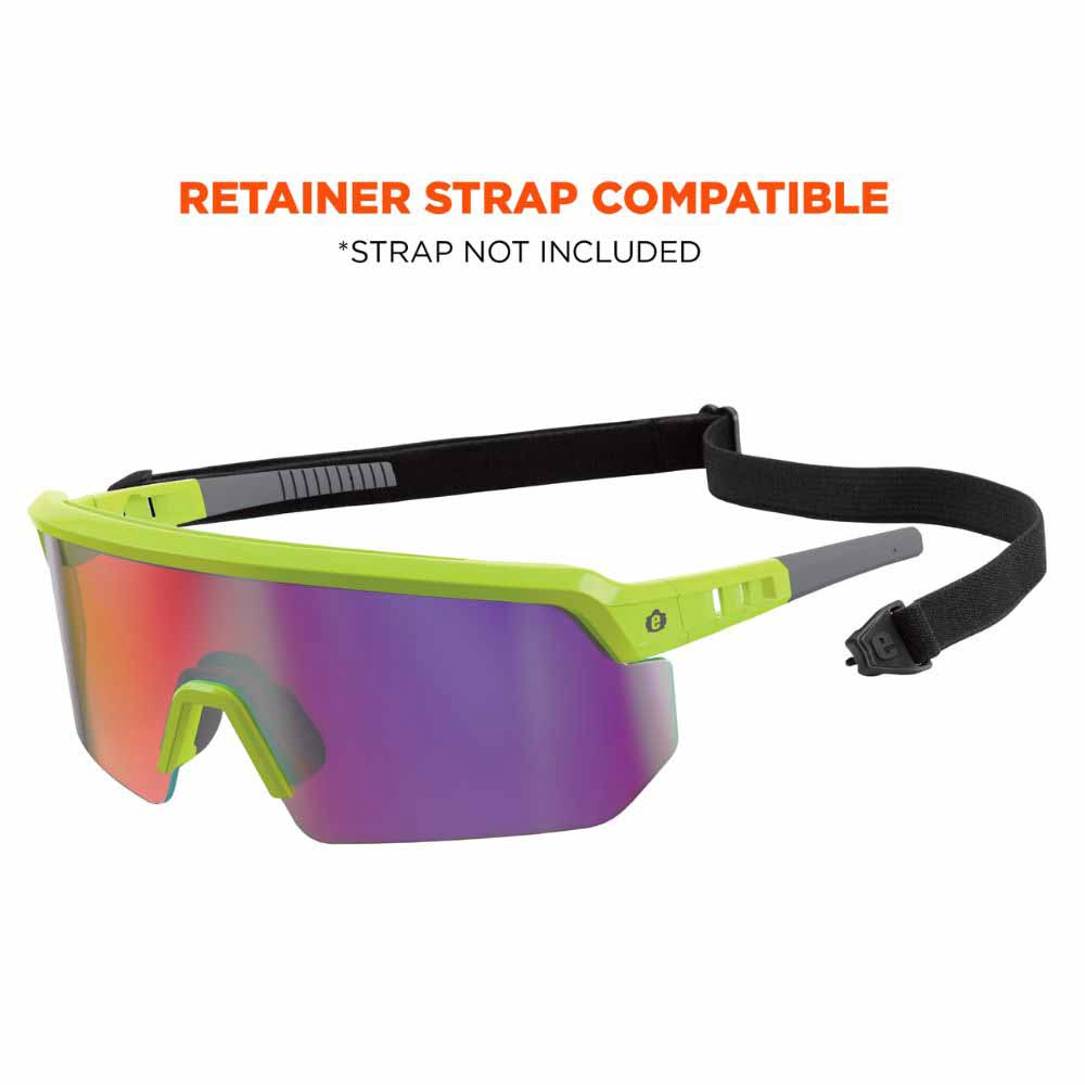 Ergodyne 55015 AEGIR-MI Lime Frame Purple Mirror Lens Safety Glasses - 4