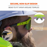 Ergodyne 55016 AEGIR-AFASM Lime Frame Purple Mirror Lens Anti Scratch Anti Fog Safety Glasses - 4