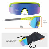 Ergodyne 55017 AEGIR-MI Lime Frame Blue Mirror Lens Safety Glasses - 12