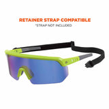 Ergodyne 55018 AEGIR-AFASM Lime Frame Blue Mirror Lens Anti Scratch Anti Fog Safety Glasses - 5