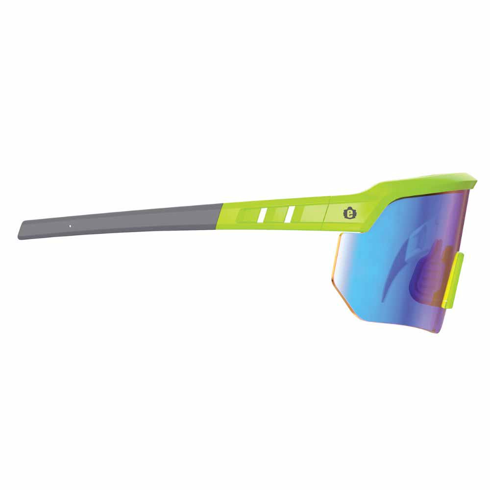 Ergodyne 55018 AEGIR-AFASM Lime Frame Blue Mirror Lens Anti Scratch Anti Fog Safety Glasses - 11