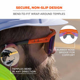 Ergodyne 55019 AEGIR-MI Orange Frame Purple Mirror Lens Safety Glasses - 3