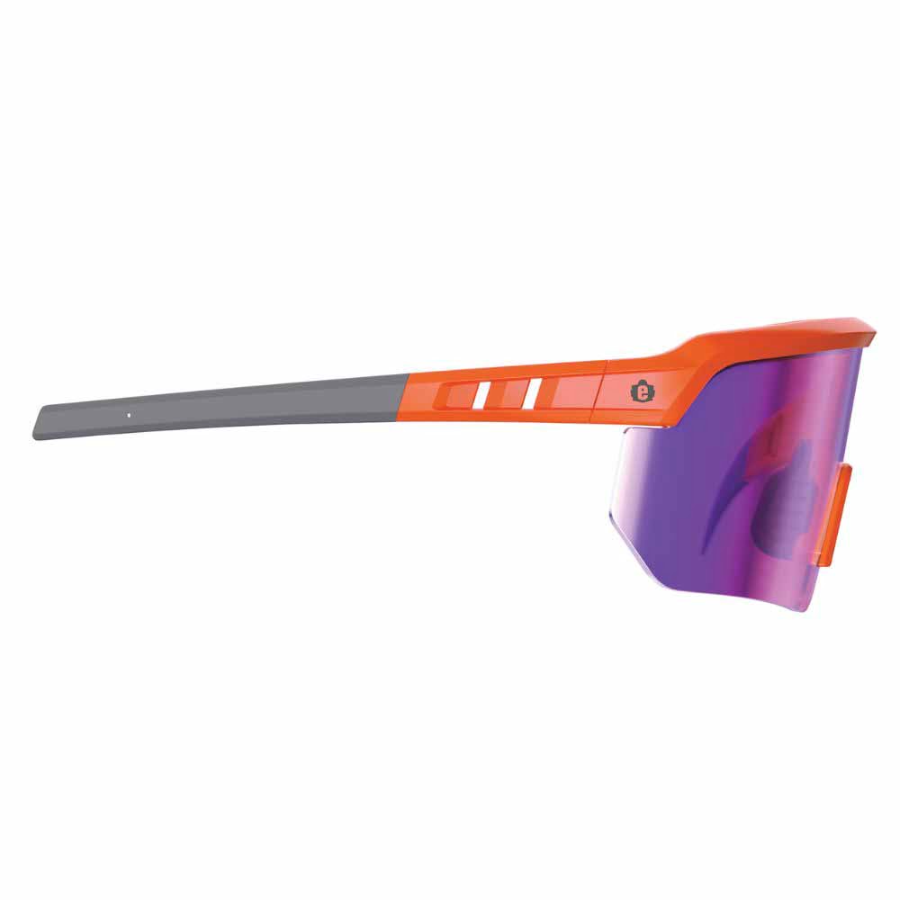 Ergodyne 55019 AEGIR-MI Orange Frame Purple Mirror Lens Safety Glasses - 10