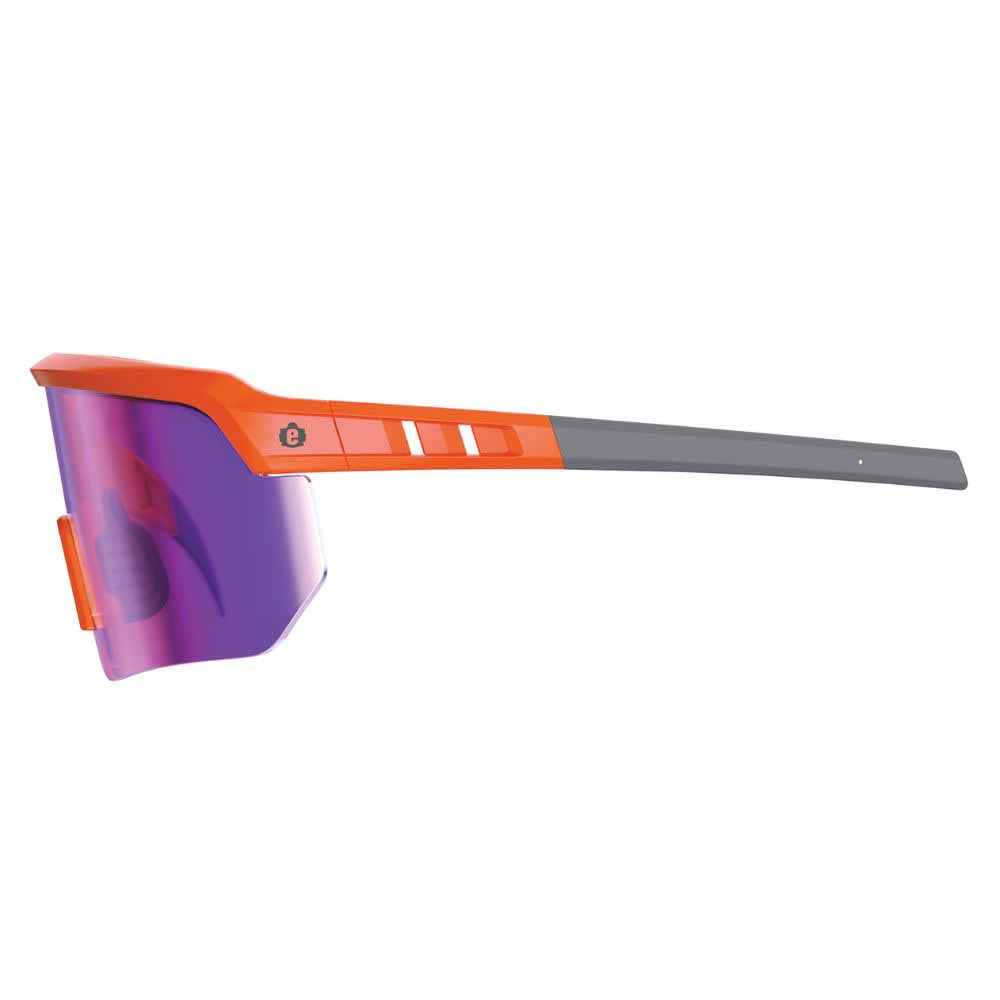 Ergodyne 55019 AEGIR-MI Orange Frame Purple Mirror Lens Safety Glasses - 11