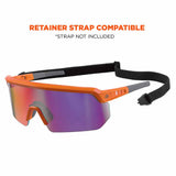 Ergodyne 55020 AEGIR-AFASM Orange Frame Purple Mirror Lens Anti Scratch Anti Fog Safety Glasses - 5