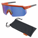 Ergodyne 55021 AEGIR-MI Orange Frame Blue Mirror Lens Safety Glasses