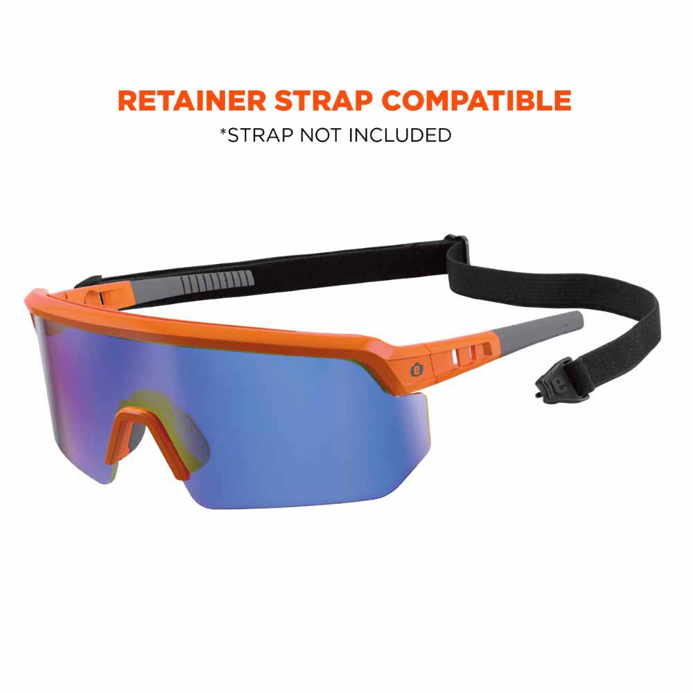 Ergodyne 55021 AEGIR-MI Orange Frame Blue Mirror Lens Safety Glasses - 4