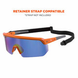 Ergodyne 55021 AEGIR-MI Orange Frame Blue Mirror Lens Safety Glasses - 4