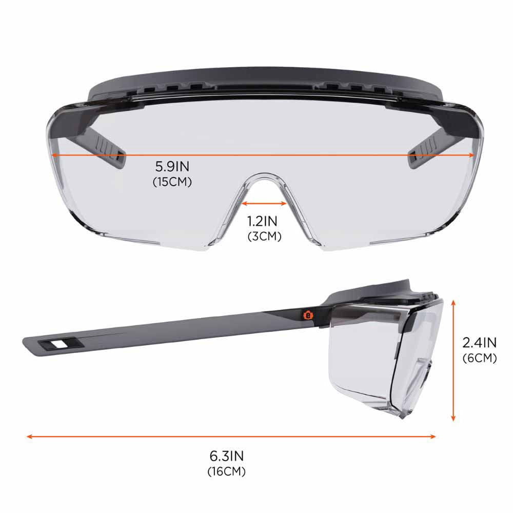 Ergodyne 55101 OSMIN Matte Black Frame Clear Lens Safety Glasses Sunglasses - 10