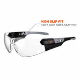 Ergodyne 59103 SAGA Anti-Fog Clear Lens Matte Black Frameless Safety Glasses - 5