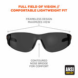 Ergodyne 59130 SAGA Smoke Lens Matte Black Frameless Safety Glasses - 4