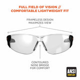 Ergodyne 59180 SAGA In/Outdoor Lens Matte Black Frameless Safety Glasses - 4