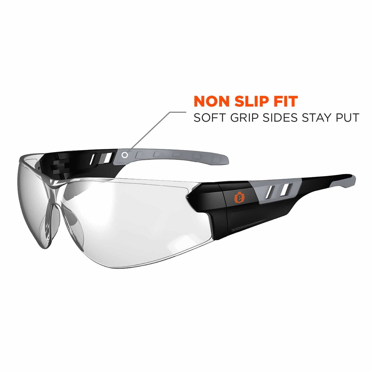Ergodyne 59180 SAGA In/Outdoor Lens Matte Black Frameless Safety Glasses - 5