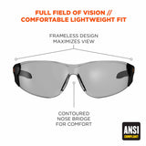 Ergodyne 59183 SAGA Anti-Fog In/Outdoor Lens Matte Black Frameless Safety Glasses - 4