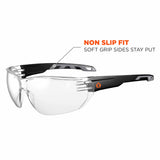 Ergodyne 59203 VALI Anti-Fog Clear Lens Matte Black Frameless Safety Glasses - 5