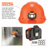 Ergodyne 60143 8970LED  Orange Class E Hard Hat Cap Style + LED Light - 9