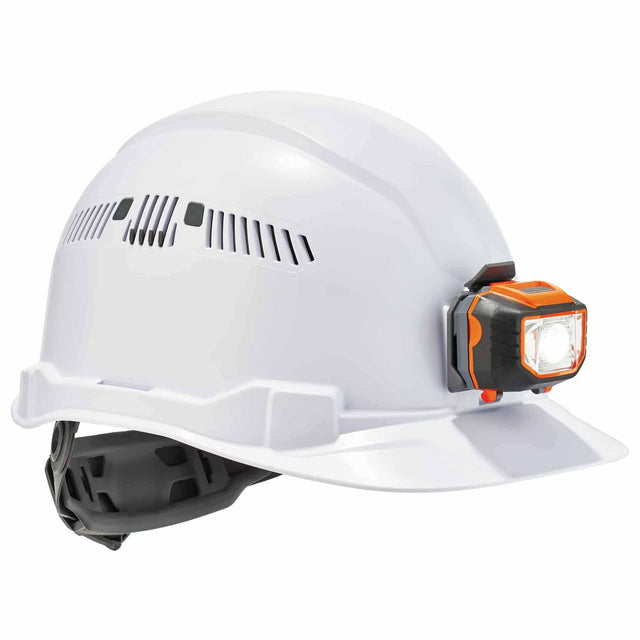 Ergodyne 60146 8972LED  White Class C Hard Hat Cap Style + LED Light