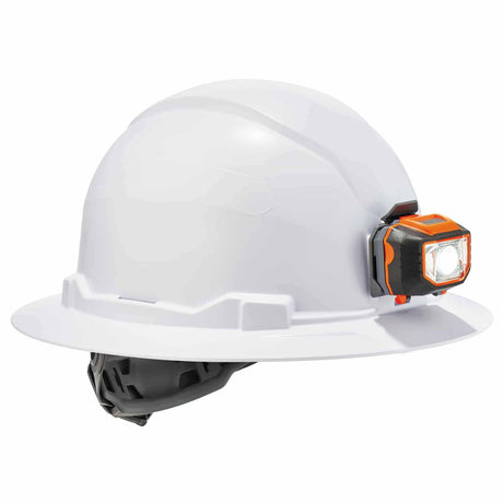 Ergodyne 60152 8971LED  White Class E Hard Hat Full Brim + LED Light