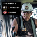 Ergodyne 60152 8971LED  White Class E Hard Hat Full Brim + LED Light - 12