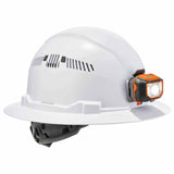 Ergodyne 60156 8973LED  White Class C Hard Hat Full Brim + LED Light