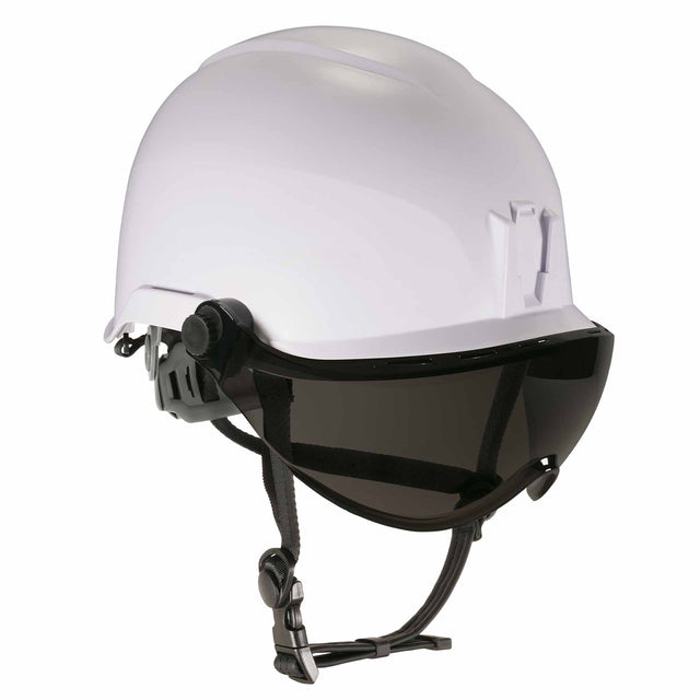 Ergodyne 60216 8974V Anti-Fog Smoke Lens White Class E Safety Hard Hat Helmet + Visor