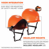 Ergodyne 60217 8974V Anti-Fog Clear Lens Orange Class E Safety Hard Hat Helmet + Visor - 4