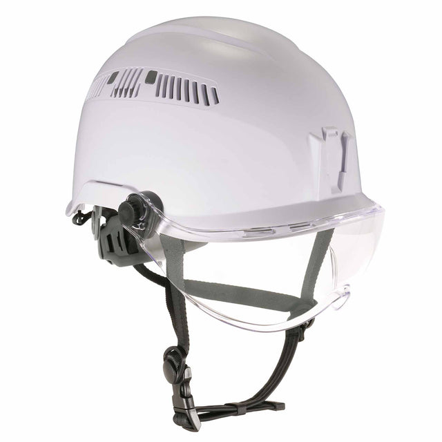 Ergodyne 60219 8975V Anti-Fog Clear Lens White Class C Safety Hard Hat Helmet + Visor