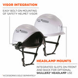 Ergodyne 60219 8975V Anti-Fog Clear Lens White Class C Safety Hard Hat Helmet + Visor - 4