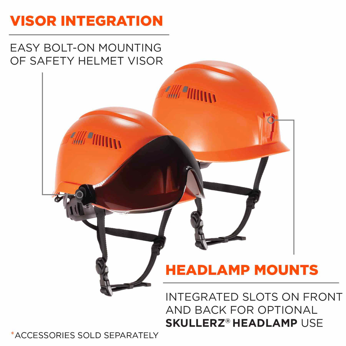 Ergodyne 60221 8975V Anti-Fog Clear Lens Orange Class C Safety Hard Hat Helmet + Visor - 4