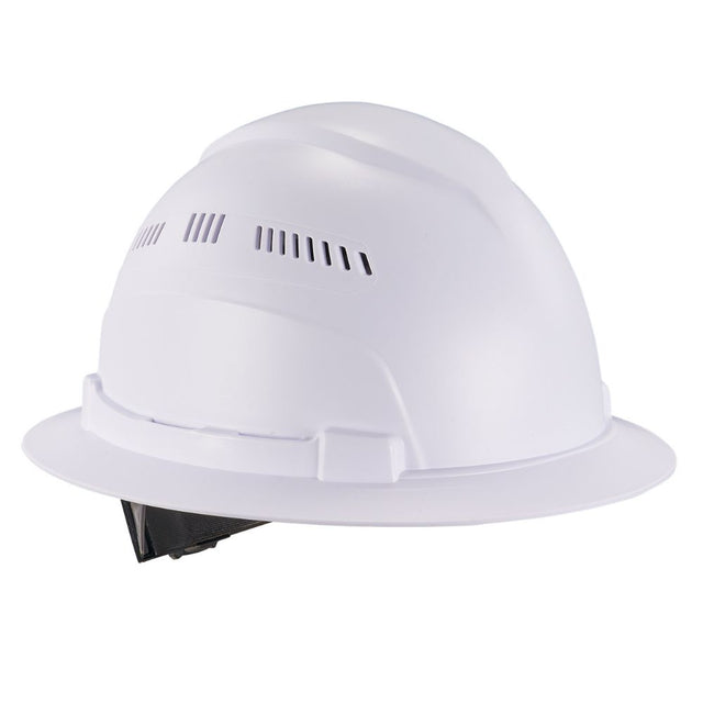 Ergodyne 60227 #8968 White Lightweight Full Brim Hard Hat Vented Class C