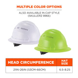 Ergodyne 60228 #8968 Lime Lightweight Full Brim Hard Hat Vented Class C - 6