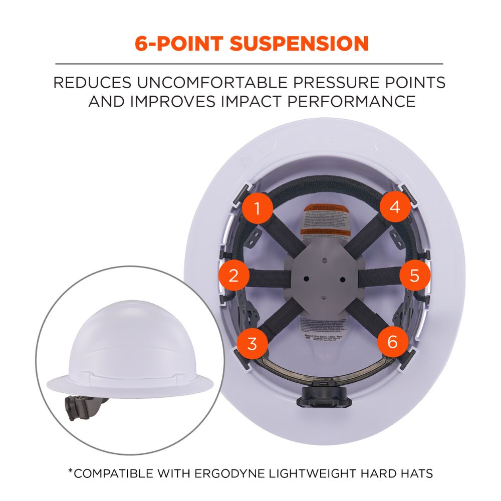 Ergodyne 60233 #8986 Gray 6-Point Hard Hat Suspension Replacement - 2